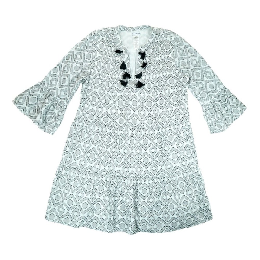 Tommy Bahama Diamond Clip Jacquard Tiered Swim Cover Up Dress Womens‎ M